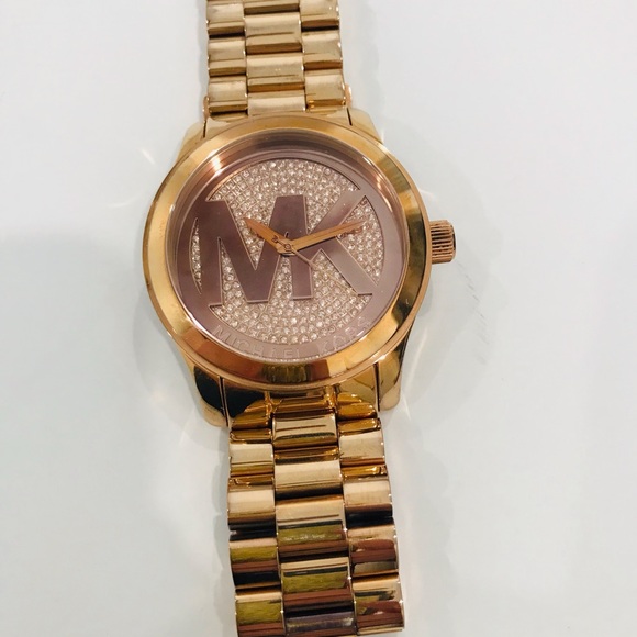 Michael Kors- Rose Gold Runway Pave Watch - Picture 5 of 6